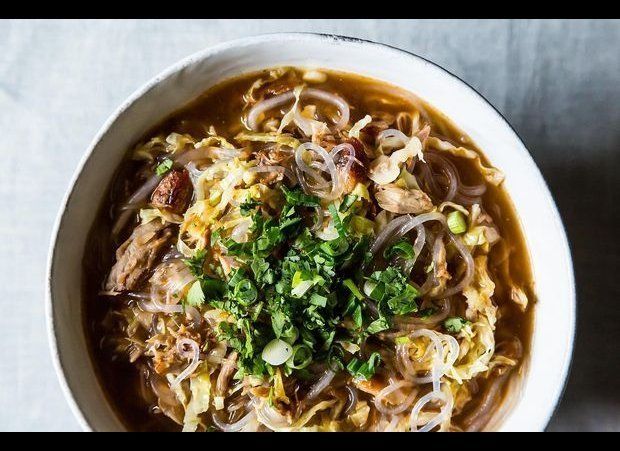 Spicy Sesame Pork Soup with Noodles