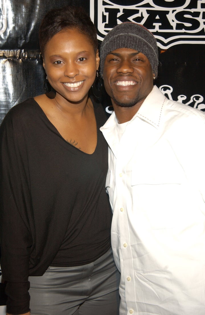 Kevin Hart and wife Torrei during Polaroid/OutKast 2004 Grammy Party at Private Residence in Hollywood, California, United States. (Photo by Maury Phillips/WireImage)