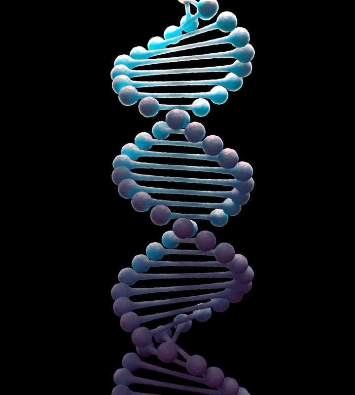 DNA molecule, computer artwork.