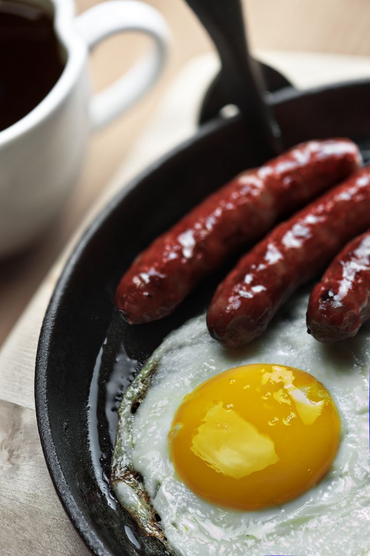 breakfast with eggs and sausage