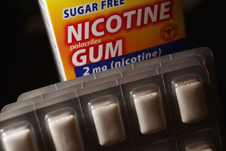 MIAMI, FL - JANUARY 10: In this photo illustration a blister of Nicotine Gum, which is advertised as helping people stop smoking cigarettes, is seen on January 10, 2012 in Miami, Florida. A study published in the journal Tobacco Control on Monday, reported that the nicotine alternatives, like Nicotine Gum, have no lasting effect on people trying to quit their smoking habit. (Photo illustration by Joe Raedle/Getty Images)