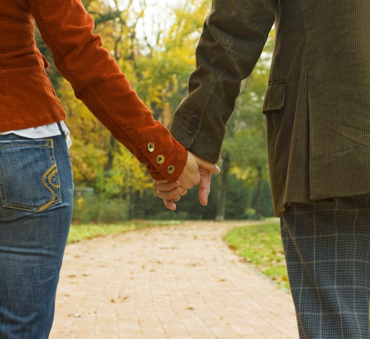 couple holding hands