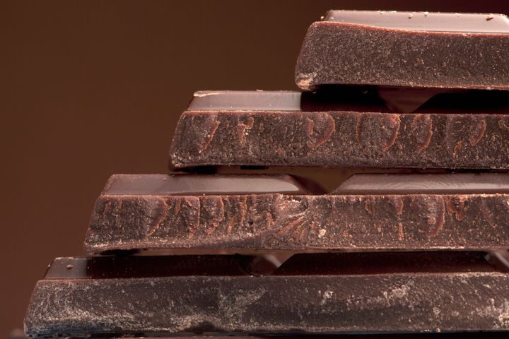 Detail of a stack of chocolate