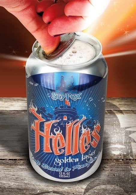 16 oz Beer Can Glass Fancy Fox 