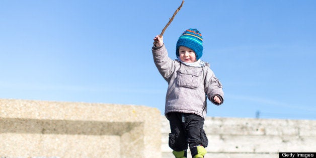 stick kids playing