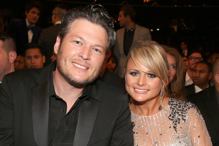 LOS ANGELES, CA - FEBRUARY 10: Singers Blake Shelton (L) and Miranda Lambert attend the 55th Annual GRAMMY Awards at STAPLES Center on February 10, 2013 in Los Angeles, California. (Photo by Christopher Polk/Getty Images for NARAS)