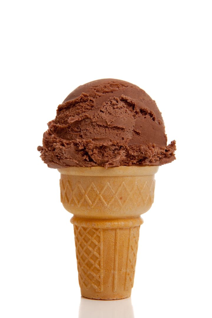 a scoop on chocolate ice cream...