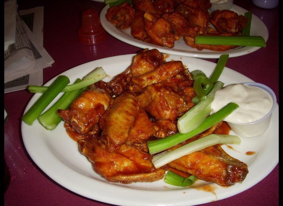 Hot and juicy chicken wings in Buffalo: