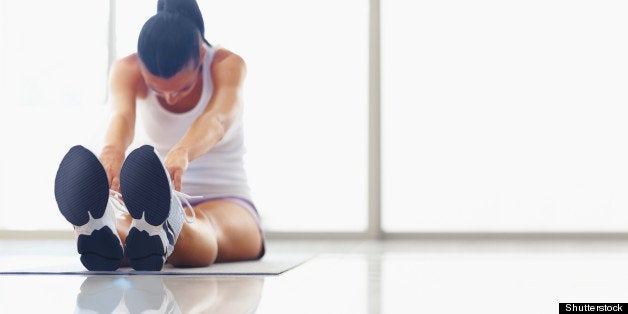 fitness woman doing stretching...