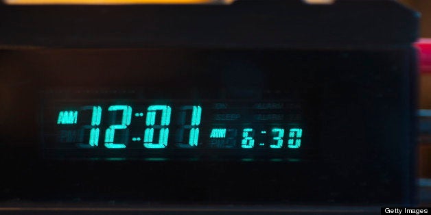 Close-up of digital alarm clock