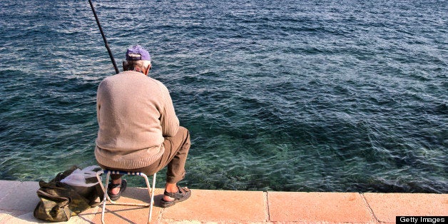 Old man fishing, Chania, Crete