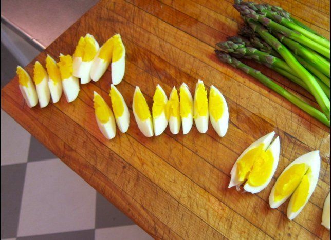 Not-Too-Hardboiled Eggs Cut Into Wedges For Texture