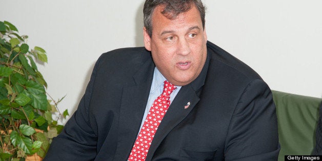 PATERSON, NJ - MAY 02: New Jersey Governor Chris Christie attends the Overdose Prevention Act Bill signing at Barnert Medical Arts Complex on May 2, 2013 in Paterson, New Jersey. (Photo by Dave Kotinsky/Getty Images)