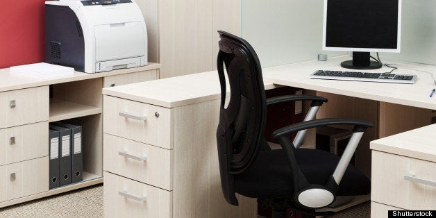 computer and printer in a...