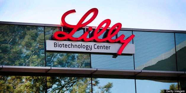 Eli Lilly & Co. signage is displayed outside the company's office in La Jolla, California, U.S., on Tuesday, Aug. 23, 2011. Eli Lilly has developed productive alliances and partnerships that advance the capacity to develop innovative medicines at lower cost. Photographer: Konrad Fiedler/Bloomberg via Getty Images