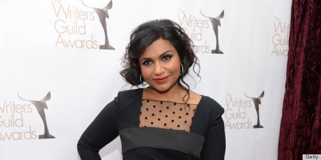 LOS ANGELES, CA - FEBRUARY 17: Actress Mindy Kaling arrives at the 2013 WGAw Writers Guild Awards at JW Marriott Los Angeles