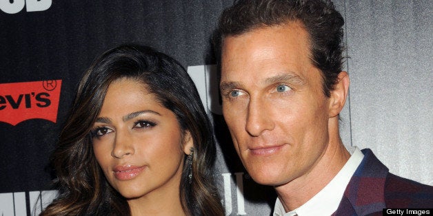 NEW YORK, NY - APRIL 21: Actress Camila Alves and Actor Matthew McConaughey attend The Cinema Society Screening Of 'Mud' hos