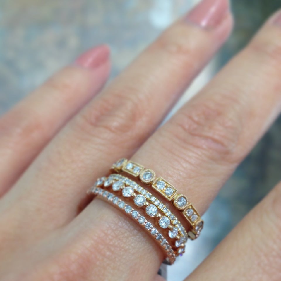 Unique stackable wedding on sale rings