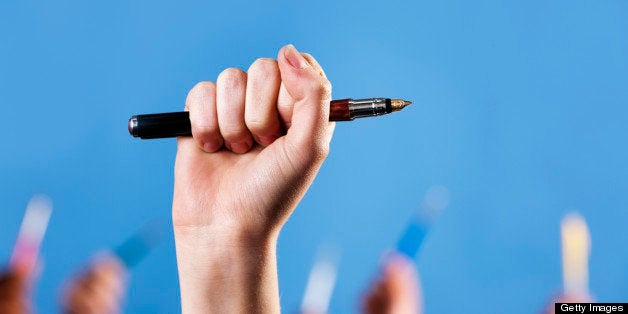 NOTE TO INSPECTOR: The word 'iridium' on the pen's nib is not a brand: it's the name of the metal of which the nib is made. Thanks.
