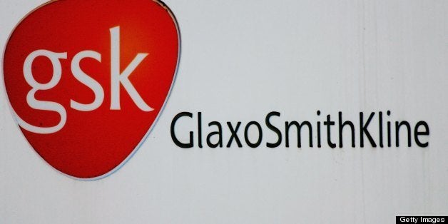 IRVINE, UNITED KINGDOM - MARCH 02: The Glaxo Smith Kline sign is seen outside their factory following an explosion March 2, 2006 in Irvine, Scotland. Four people have been taken to Crosshouse hospital following the incident at the factory this morning. (Photo by Jeff J Mitchell/Getty Images)