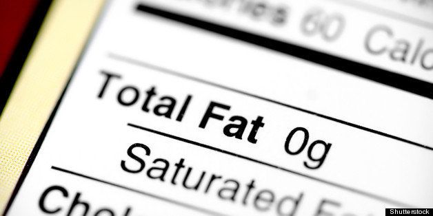 Nutritional label with focus on fats.