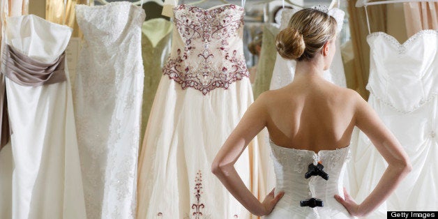 Wedding dress shopping outlet without mom