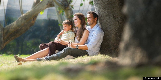 happy family with man woman...