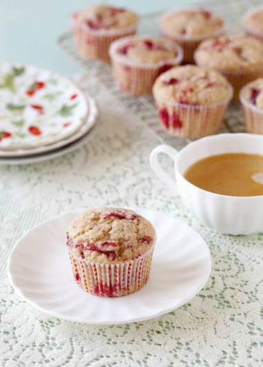 Roasted Strawberry Muffins