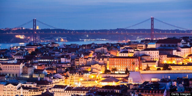Ponte 25 de Abril in background Lisbon, Portugal