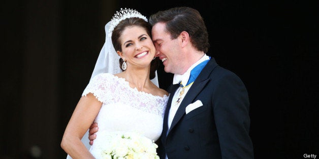 STOCKHOLM, SWEDEN - JUNE 08: Princess Madeleine of Sweden and Christopher O'Neill appear on the balcony after the wedding of Princess Madeleine of Sweden and Christopher O'Neill hosted by King Carl Gustaf XIV and Queen Silvia at The Royal Palace on June 8, 2013 in Stockholm, Sweden. (Photo by Andreas Rentz/Getty Images)