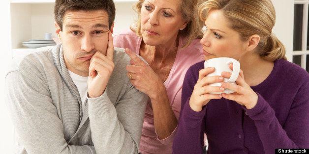 Senior Mother Interfering With Couple Having Argument At Home
