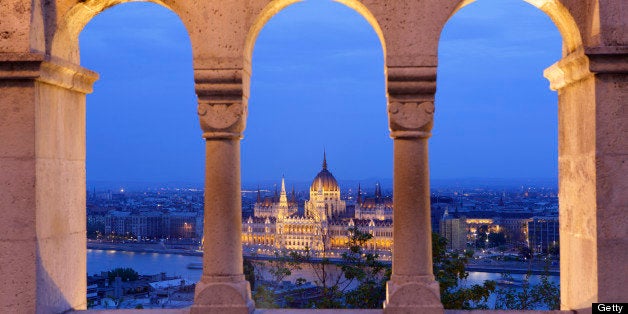 Hungarian Parliament seen from Bastion in Budapest