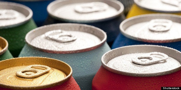 refreshing cans of soda