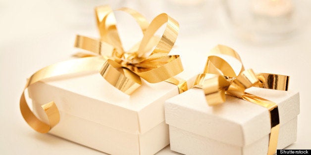 gift boxes with golden ribbon...