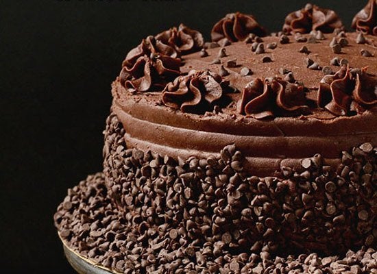 Dark Chocolate Frosted Yellow Cake