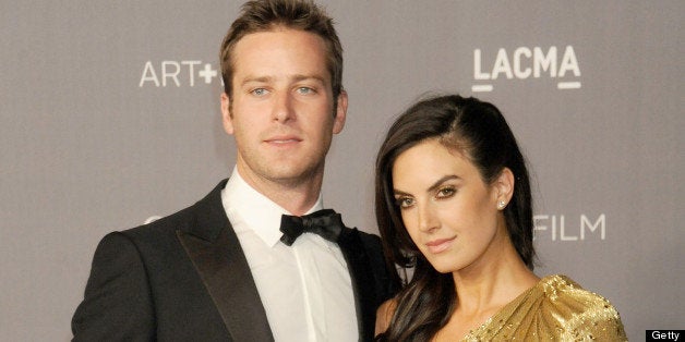 LOS ANGELES, CA - OCTOBER 27: Actor Armie Hammer and wiffe Elizabeth Chambers arrive at LACMA Art + Gala at LACMA on October