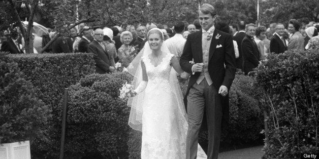 Tricia and Ed Cox walk arm in arm after history's first Rose Garden wedding at the White House yesterday. The ceremony was delayed about a half hour by June rain which didn't dampen enthusiasm of 400 dignitaries. (Photo by Paul DeMaria/NY Daily News Archive via Getty Images)