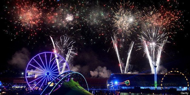 LAS VEGAS, NV - JUNE 23: Fireworks explode at the 17th annual Electric Daisy Carnival at Las Vegas Motor Speedway on June 23, 2013 in Las Vegas, Nevada. (Photo by Ethan Miller/Getty Images)