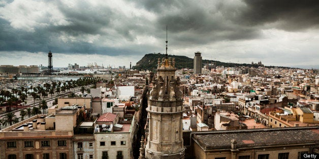 Barcelona old Gothic and Raval quarter Catalonia Spain