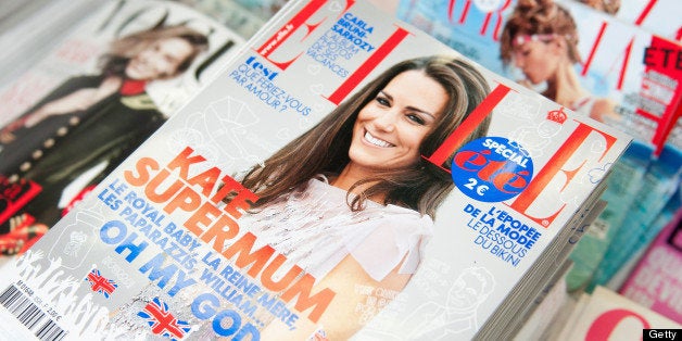 PARIS, FRANCE - JULY 24: Elle France covers Britain's Catherine, the Duchess of Cambridge on July 24, 2013 in Paris, France. The Duchess of Cambridge gave birth to a boy on July 22 at 16.24 BST with Prince William at her side. (Photo illustration by Kay-Paris Fernandes/Getty Images)