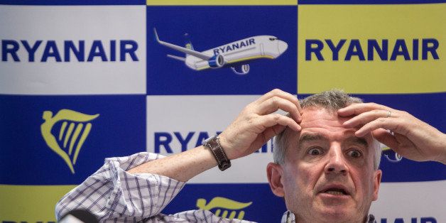 BRATISLAVA, SLOVAK REPUBLIC - APRIL 10: Ryanair CEO Michael O'Leary gestures during a press conference on April 10, 2013 in Bratislava, Slovakia. O'Leary plans to remove some toilets in his planes for extra seats. (Photo by Vladimir Simicek/isifa/Getty Images)