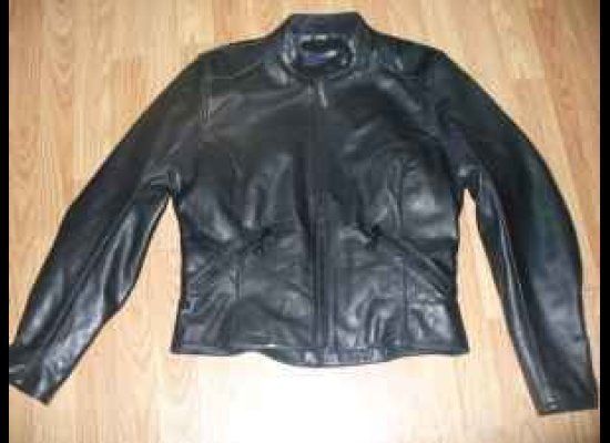 Ladies' Motorcycle Jacket Black Leather