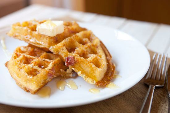 Ham And Cheese Waffles
