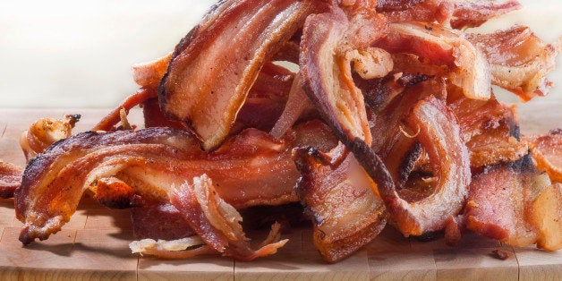 A pile of fried, homemade bacon is ready for serving. (Bill Hogan/Chicago Tribune/MCT via Getty Images)