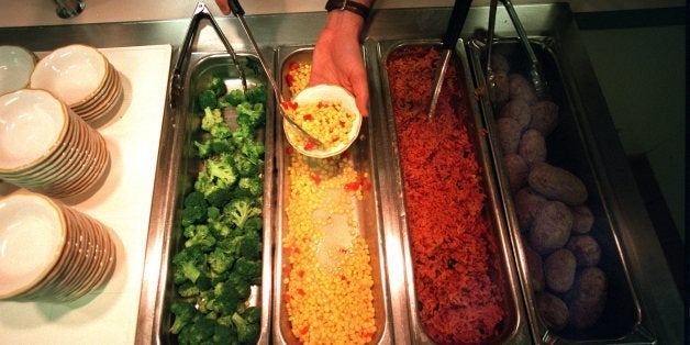 BOSTON - SEPTEMBER 11: The potato bar at the dining hall at Boston University. (Photo by Bill Greene/The Boston Globe via Getty Images)