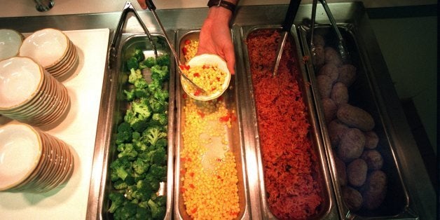 BOSTON - SEPTEMBER 11: The potato bar at the dining hall at Boston University. (Photo by Bill Greene/The Boston Globe via Getty Images)