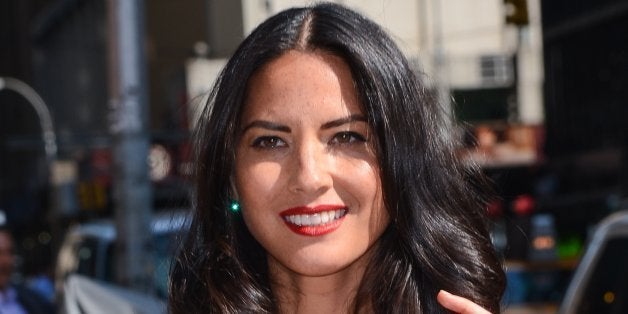 NEW YORK, NY - AUGUST 27: Actress Olivia Munn enters the 'Late Show With David Letterman' taping at the Ed Sullivan Theater