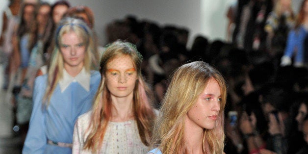 NEW YORK, NY - SEPTEMBER 07: A model walks the runway at the Peter Som Spring Summer 2013 fashion show during New York Fashion Week on September 7, 2012 in New York, United States. (Photo by Chris Moore/Catwalking/Getty Images)