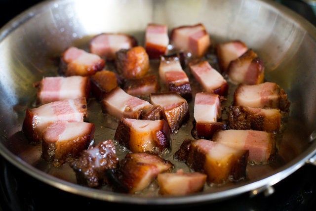 Bourbon And Cider Braised Bacon