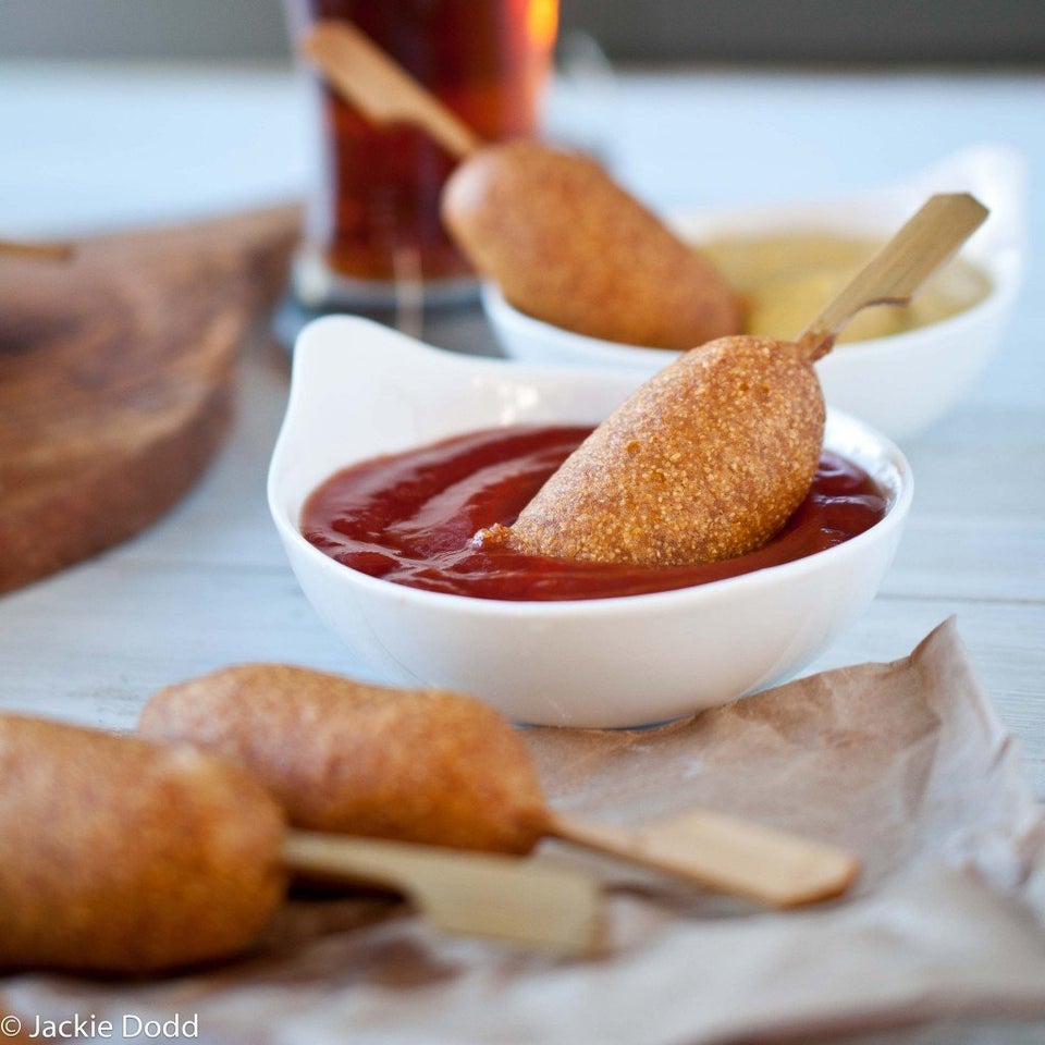 Beer Battered Mini Corn Dogs With Chipotle Ketchup